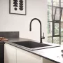 Hansgrohe Talis M54 matt fekete konyhai csaptelep 210, kihúzható zuhanyfejjel 72801670