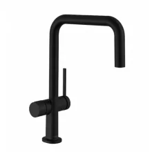   Hansgrohe Talis M54 U 220 konyhai csaptelep elzárószeleppel, 1jet, matt fekete 72807670