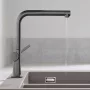 Hansgrohe Talis M54 konyhai csaptelep 270 kihúzható zuhanyfejjel szálcsiszolt fekete króm 72808340