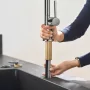 Hansgrohe Talis M54 konyhai csaptelep 270 kihúzható zuhanyfejjel szálcsiszolt fekete króm 72808340