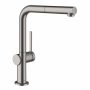 Hansgrohe Talis M54 konyhai csaptelep 270, kihúzható zuhanyfejjel, szálcsiszolt fekete króm 72808340