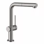 Hansgrohe Talis M54 konyhai csaptelep 270 kihúzható zuhanyfejjel szálcsiszolt fekete króm 72808340