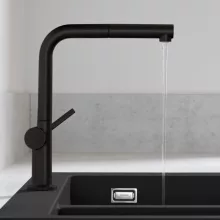 Hansgrohe Talis M54 konyhai csaptelep 270 kihúzható zuhanyfejjel matt fekete 72808670