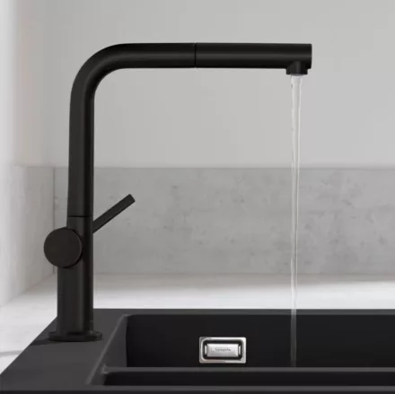Hansgrohe Talis M54 konyhai csaptelep 270 kihúzható zuhanyfejjel matt fekete 72808670
