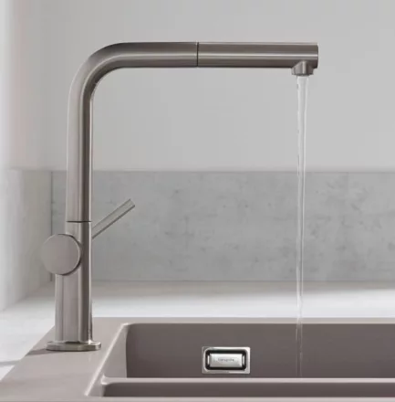 Hansgrohe Talis M54 konyhai csaptelep 270 kihúzható zuhanyfejjel rozsdamentes acél hatású 72808800