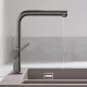Hansgrohe Talis M54 egykaros konyhai csaptelep 270 kihúzható zuhanyfejjel, szálcsiszolt fekete/króm 72809340