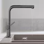 Hansgrohe Talis M54 egykaros konyhai csaptelep 270 kihúzható zuhanyfejjel, szálcsiszolt fekete/króm 72809340