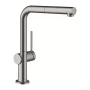 Hansgrohe Talis M54 egykaros konyhai csaptelep 270 kihúzható zuhanyfejjel, szálcsiszolt fekete/króm 72809340