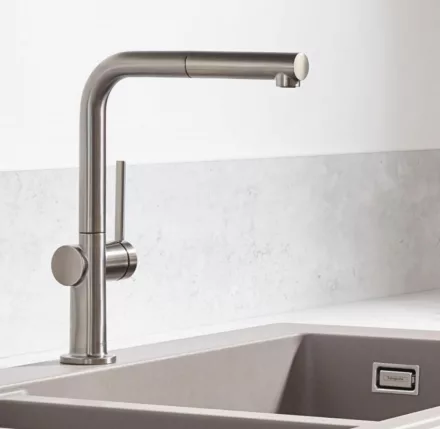 Hansgrohe Talis M54 rozsdamentes acél hatású konyhai csaptelep 270, kihúzható zuhanyfejjel 72809800