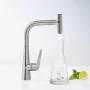 Hansgrohe Talis Select M51 mosogató csaptelep kihúzható kifolyóval, rozsdamentes acél 72821800