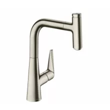   Hansgrohe Talis Select M51 rozsdamentes acél hatású konyhai csaptelep, kihúzható kifolyóval 72822800