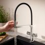 Hansgrohe Talis Select M54 PowderSpray egykaros konyhai csaptelep 3 jet Semi-Pro, króm/ matt fekete 72861000