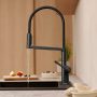 Hansgrohe Talis Select M54 PowderSpray egykaros konyhai csaptelep 3 jet Semi-Pro, szálcsiszolt fekete króm 72861340