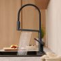Hansgrohe Talis Select M54 PowderSpray egykaros konyhai csaptelep 3 jet Semi-Pro, szálcsiszolt fekete króm 72861340