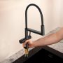 Hansgrohe Talis Select M54 PowderSpray egykaros konyhai csaptelep 3 jet Semi-Pro, szálcsiszolt fekete króm 72861340