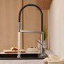 Hansgrohe Talis Select M54 PowderSpray egykaros konyhai csaptelep 3 jet Semi-Pro, rozsdamentes acél hatású /matt fekete 72861800