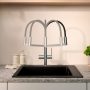 Hansgrohe Talis Select M54 PowderSpray egykaros konyhai csaptelep 3 jet Semi-Pro, rozsdamentes acél hatású /matt fekete 72861800