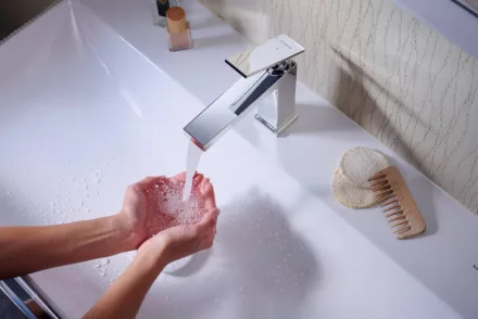 Hansgrohe Tecturis E 110 víztakarékos mosdó csaptelep automata lefolyógarnitúrával, króm 73010000