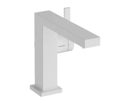 Hansgrohe Tecturis E egykaros hidegindítású EcoSmart mosdó csaptelep 110 Push-Open lefolyógarnitúrával, matt fehér 73024700