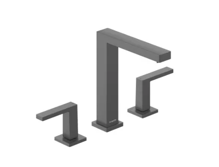 Hansgrohe Tecturis E 150 víztakarékos 3 lyukú mosdócsaptelep Push-open lefolyógarnitúrával szálcsiszolt fekete króm 73030340