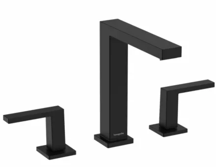 Hansgrohe Tecturis E 150 víztakarékos 3 lyukú mosdócsaptelep Push-open lefolyógarnitúrával matt fekete 73030670