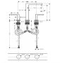 Hansgrohe Tecturis E 150 víztakarékos 3-lyukú mosdócsaptelep lefolyógarnitúrával, matt fekete 73030670