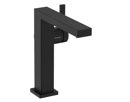Hansgrohe Tecturis E egykaros mosdó csaptelep Fine 150 Push-Open lefolyógarnitúrával CoolStart, matt fekete 73042670
