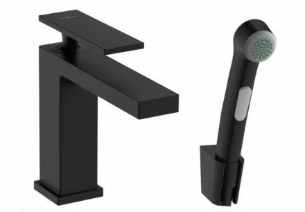 Hansgrohe Tecturis E 110 mosdó csaptelep bidé zuhannyal és lefolyógarnitúrával, matt fekete 73210670
