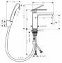 Hansgrohe Tecturis E 110 mosdó csaptelep bidé zuhannyal és lefolyógarnitúrával, matt fekete 73210670