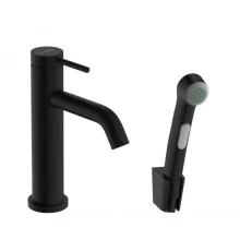   Hansgrohe Tecturis S mosdó csaptelep 110, bidette kézizuhannyal és zuhanytömlővel, matt fekete 73211670