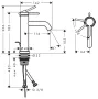 Hansgrohe Tecturis S 110 mosdó csaptelep automata lefolyógarnitúrával, CoolStart, szálcsiszolt bronz 73314140
