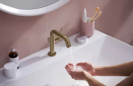 Hansgrohe Tecturis S 110 mosdó csaptelep lefolyógarnitúra nélkül, CoolStart, szálcsiszolt bronz 73321140