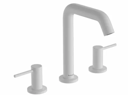 Hansgrohe Tecturis S 150 víztakarékos 3-lyukú mosdó csaptelep lefolyógarnitúrával, matt fehér 73330700