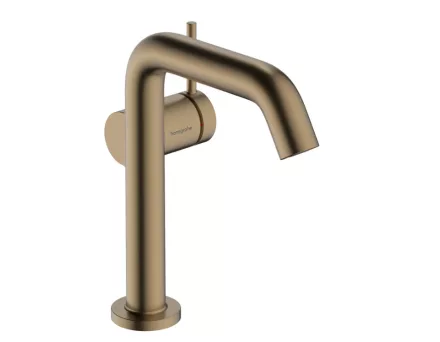 Hansgrohe Tecturis S egykaros hidegindítású mosdó csaptelep Fine 150 Push-Open lefolyógarnitúrával, szálcsiszolt bronz 73342140