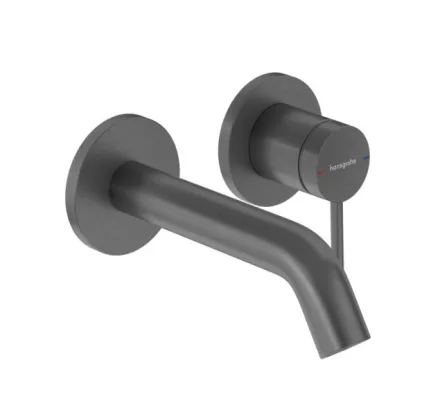 Hansgrohe Tecturis S víztakarékos falsík alatti mosdócsaptelep 16,5 cm-es kifolyóval szálcsiszolt fekete króm 73350340