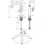 Hansgrohe Tecturis S Fine 210 mosdó csaptelep lefolyógarnitúrával, CoolStart, króm 73360000