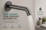 Hansgrohe Tecturis S fali kádtöltő szálcsiszolt fekete króm kivitelben.