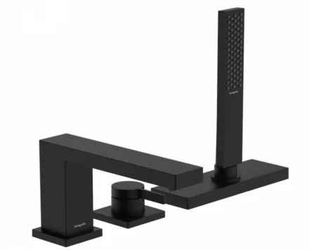 Hansgrohe Tecturis E 3-lyukú kádperemre szerelhető csaptelep sBox matt fekete 73443670 – SzaniterOnline