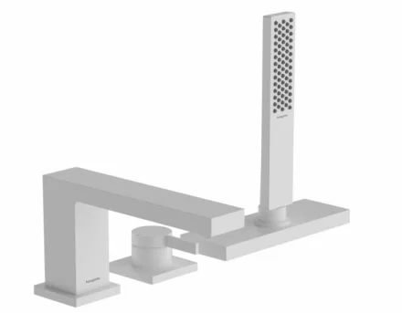 Hansgrohe Tecturis E 3-lyukú kádperemre szerelhető csaptelep sBox matt fehér 73443700 – SzaniterOnline