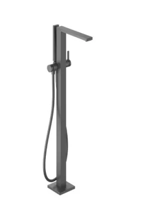 Hansgrohe Tecturis E egykaros szabadonálló kádcsaptelep szálcsiszolt fekete króm 73445340 – SzaniterOnline