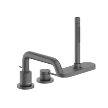 Hansgrohe Tecturis S 3-lyukú kádcsaptelep sBox rendszerrel szálcsiszolt fekete króm 73447340