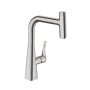 Hansgrohe Metris Select M71 rozsdamentes acél konyhai csaptelep sBox-szal és kihúzható kifolyóval 73802800