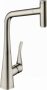 Hansgrohe Metris Select M71 rozsdamentes acél hatású konyhai csaptelep 320, kihúzható kifolyóval 73803800