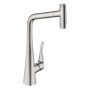 Hansgrohe Metris Select M71 rozsdamentes acél konyhai csaptelep, kihúzható kifolyóval 73816800