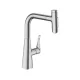 Hansgrohe Metris Select M71 rozsdamentes acél hatású konyhai csaptelep, kihúzható kifolyóval 73817800
