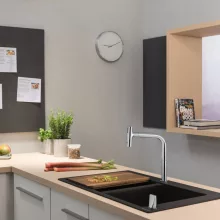   Hansgrohe Metris Select M71 2-lyukú króm konyhai csaptelep, kihúzható kifolyóval 73818000