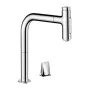 Hansgrohe Metris Select M71 2-lyukú króm konyhai csaptelep, kihúzható kifolyóval 73818000