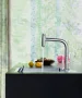 Hansgrohe Metris Select M71 2-lyukú króm konyhai csaptelep, kihúzható kifolyóval 73818000