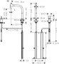Hansgrohe Metris Select M71 2-lyukú szálcsiszolt fekete/króm konyhai csaptelep, kihúzható kifolyóval 73818340