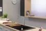 Hansgrohe Metris Select M71 2-lyukú rozsdamentes acél hatású konyhai csaptelep, kihúzható kifolyóval 73818800